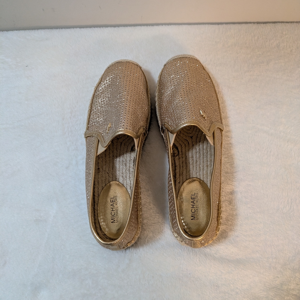 Michael Kors Shimmering Gold Flats